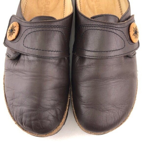 Haflinger Charlotte Bavarian Brown Leather Clogs EUR 42